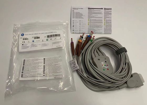 Cáp ECG Xám 10 chì với 15 chân Bộ kết nối chuối tiêu chuẩn Hoa Kỳ 4.0