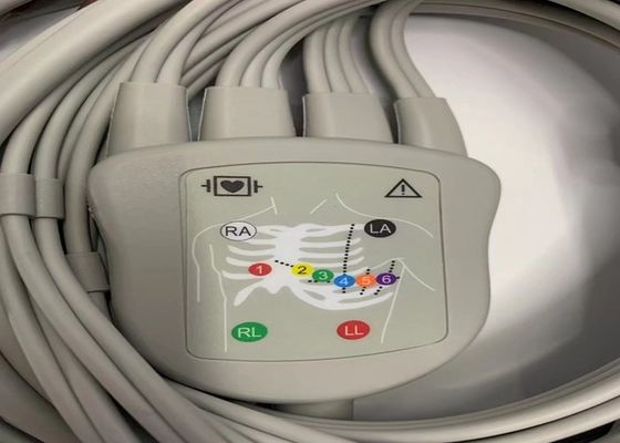 Cáp ECG Xám 10 chì với 15 chân Bộ kết nối chuối tiêu chuẩn Hoa Kỳ 4.0