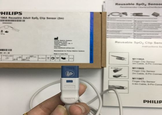Phlip M1196A ECG phụ tùng thay thế, Finger Clip Sensor 3M Với 8 Pin Connector