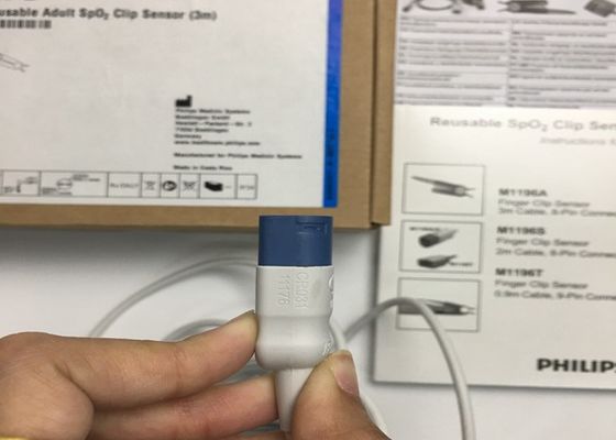 Phlip M1196A ECG phụ tùng thay thế, Finger Clip Sensor 3M Với 8 Pin Connector