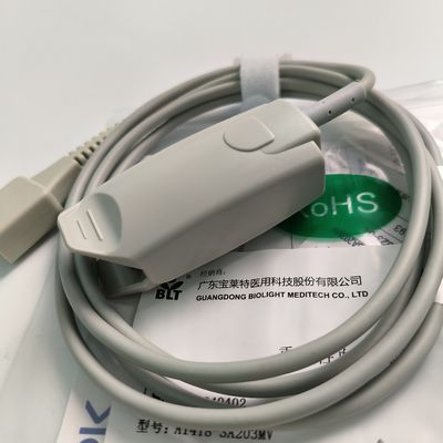 Original Split Adult Finger Clip Blood Oxy Probe được mã hóa 9 Pin DB9 Trapezoidal PN 15-100-0013