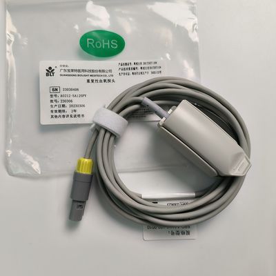 Bộ đệm ngón tay trưởng thành tích hợp Máy thăm dò oxy máu với 5 kim kết nối màu vàng PN 15-100-0010