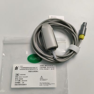 Bộ đệm ngón tay trưởng thành tích hợp Máy thăm dò oxy máu với 5 kim kết nối màu vàng PN 15-100-0010