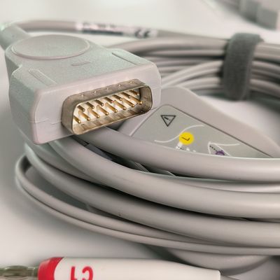 Máy điện tim kết hợp 12 dây chì với 15 chân Tiêu chuẩn châu Âu IEC Đầu chuối 4.0