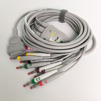 Máy điện tim kết hợp 12 dây chì với 15 chân Tiêu chuẩn châu Âu IEC Đầu chuối 4.0