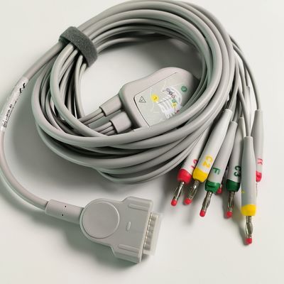 Máy điện tim kết hợp 12 dây chì với 15 chân Tiêu chuẩn châu Âu IEC Đầu chuối 4.0