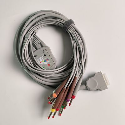 Máy điện tim tích hợp 12 dây chì 15 chân Đầu chuối 4.0 Hướng dẫn ngực 3.2M