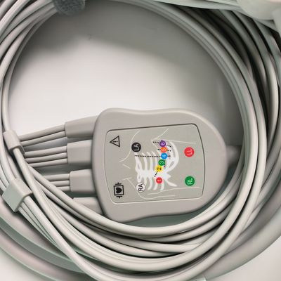 Máy điện tim tích hợp 12 dây chì 15 chân Đầu chuối 4.0 Hướng dẫn ngực 3.2M