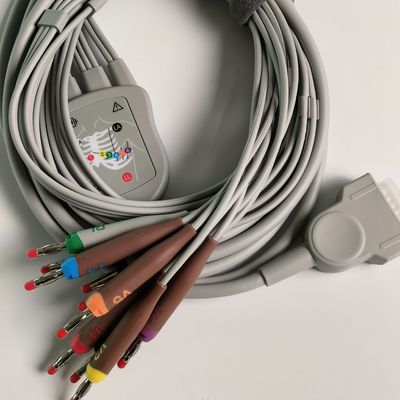 Máy điện tim tích hợp 12 dây chì 15 chân Đầu chuối 4.0 Hướng dẫn ngực 3.2M