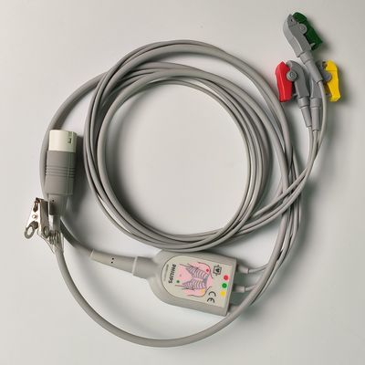 PHILIP Original 3 Lead IEC Leadset. đỏ, xanh lá cây, vàng, 2.6 M Machine End vòng 12 kim PN:989803143171