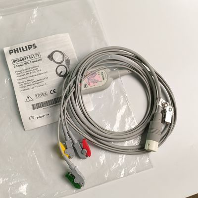 PHILIP Original 3 Lead IEC Leadset. đỏ, xanh lá cây, vàng, 2.6 M Machine End vòng 12 kim PN:989803143171