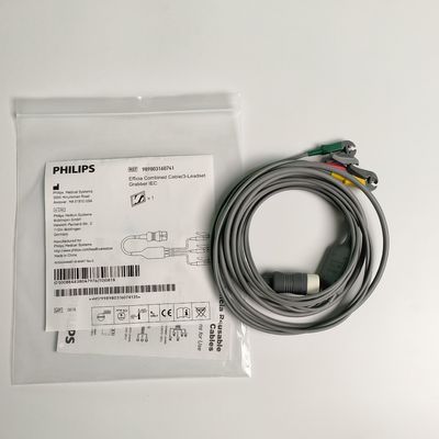 PHILIP Original Efficia kết hợp cáp/3-Leadset Grabber IEC. Máy kết thúc vòng 12-pin,REF: 989803160741