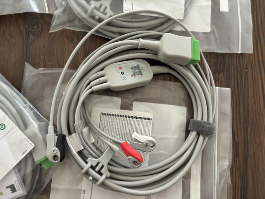 Dây dẫn và cáp chính GE REF: 5831398 Cáp ECG 3 dây không thể tháo rời kẹp AHA 4,7M 15FT
