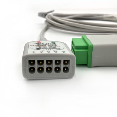 GE Ref:2017003-001 Cáp chăm sóc EKG đa liên kết,3/5 -Bầu,AHA 3.6M / 12FT