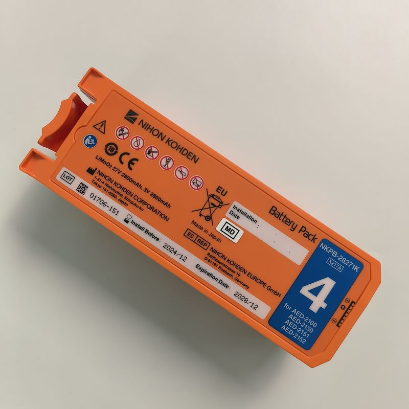 Nihon Kohden AED Thiết bị chống rung pin màu cam AED-2100aed-2150aed-215aed-2152 Nkpb-28271k X217A