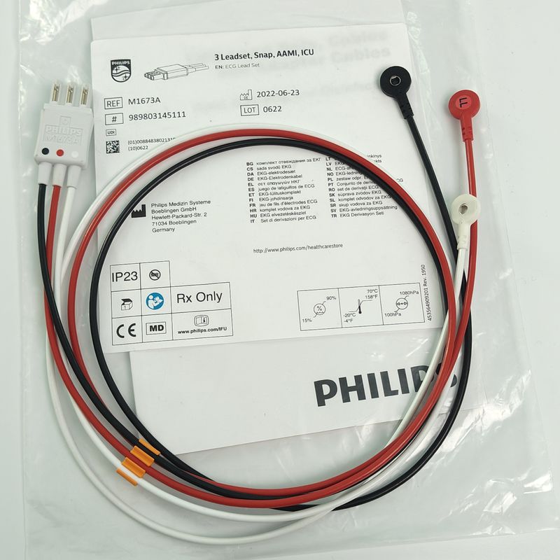 REF M1673A PHILIP Kiểm tra bệnh nhân CBL 3 Leadset Snap AAMI ICU PN 989803145111