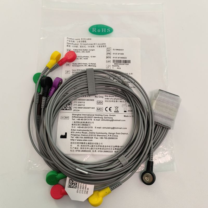Động lực Holter ECG gốc dây dẫn 12 nút dẫn loại REF EL10NISH01 IPN 01.57.471450