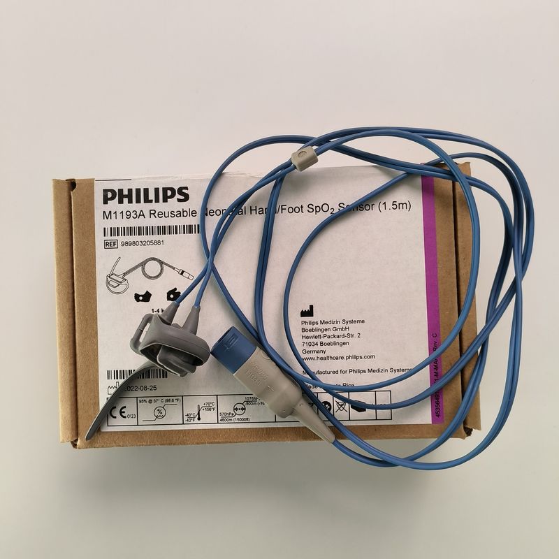 PHILIP Original M1193A Cảm biến SpO2 tay / chân trẻ sơ sinh có thể sử dụng nhiều lần (1.5M) REF: 989803103241
