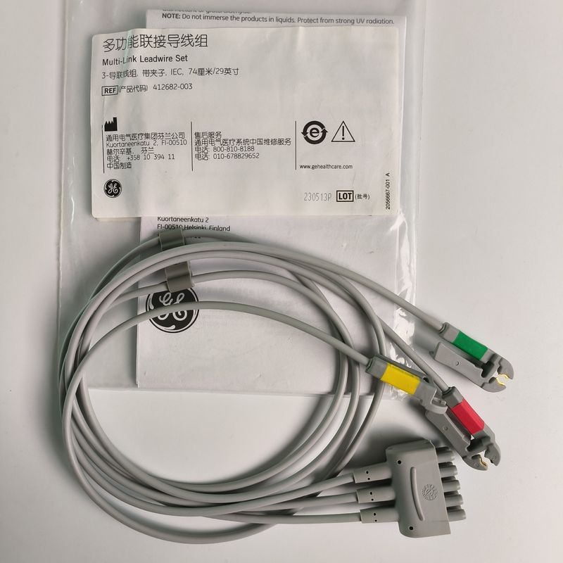 CareFusion GE Original Multi-Link ECG dẫn dây 3-Lead Grabber IEC 74cm / 29in. REF: 412682-003