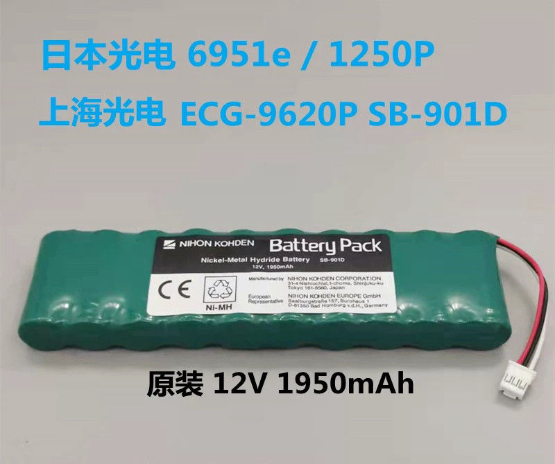 NIHON KOHDEN ECG-1250P, ECG-2110 Máy Điện Thủy Điện Máy pin nguyên bản Đồ màu xanh lá cây Số SB-901D hoặc SB-901DC