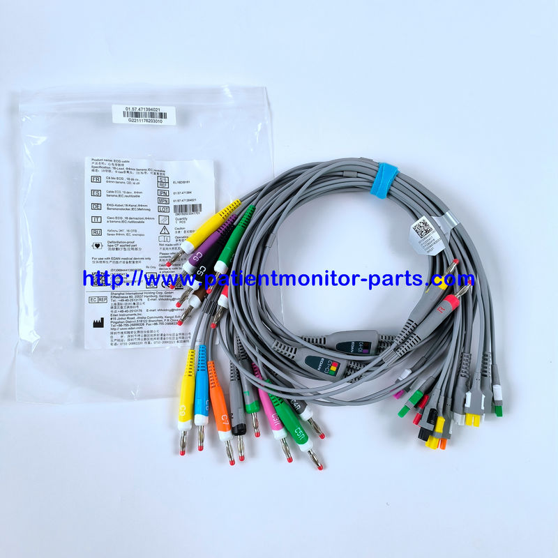 EDAN ECG CABLE 18-Lead 4MM chuối IEC tái sử dụng REF EL16DIB181 IPN 01.57.471394